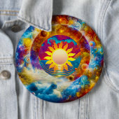 Kosmische Zon Ronde Button 6,0 Cm (In situ)