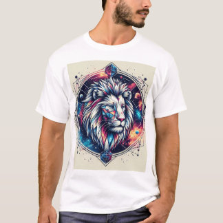Kosmisches Geometrisch Leeuwembleem T-Shirt