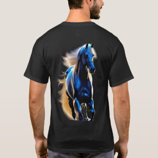 Kosmischeshengst: Glanzend Blauw Fantasiepaard T-shirt