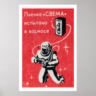 Kosmonaut maakt foto - Matchbox-afdruk Poster