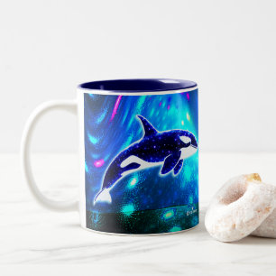 Kosmonautische Orka Tweekleurige Koffiemok