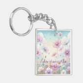 Kosmos Bloemen & Quote Sleutelhanger (Voorkant Links)