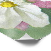 Kosmos Bloemvlinder Bloemen Roze Wit Perfect Poster (Hoek)