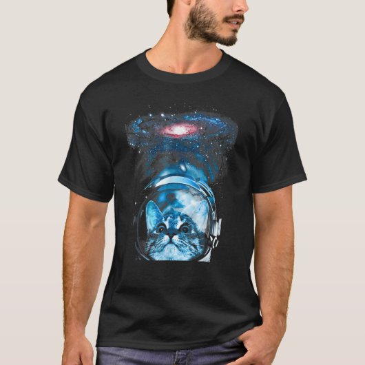 Kosmos Cat Space Cat Astronaut Cat Voor Mannen Vro T-shirt (Voorkant)