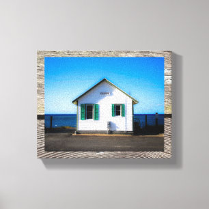 Kosmos Cottage and Weathered Wood op Canvas Afdruk