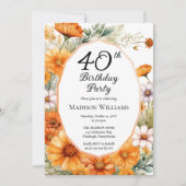 kosmos | Marigolds Floral 40e verjaardagsfeest Kaart (Voorkant)