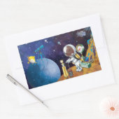 kosmos rechthoekige sticker (Envelop)