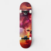 Kosmos Space Sky Red Nebula Skateboard (Voorkant)