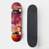 Kosmos Space Sky Red Nebula Skateboard (Voorkant)