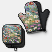 Kosmos Tuin Abstract Ovenwant & Pannenlap Set (Voorkant / Achterkant)