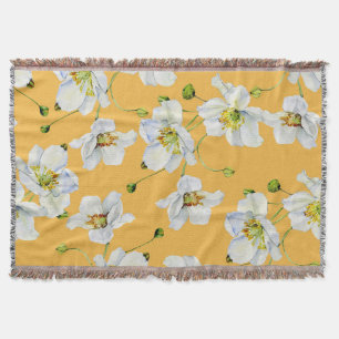 Kosmos, waterverf, naadloos, bloemmotief. deken