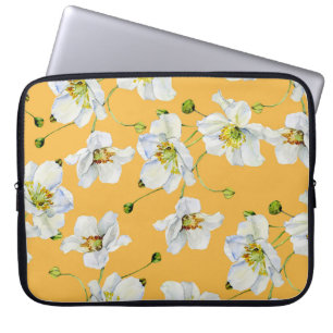 Kosmos, waterverf, naadloos, bloemmotief. laptop sleeve