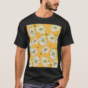 Kosmos, waterverf, naadloos, bloemmotief. t-shirt