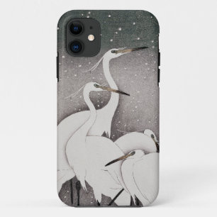 Koson Reigers in de Sneeuw: Vintage Japans iPhone 11 Hoesje