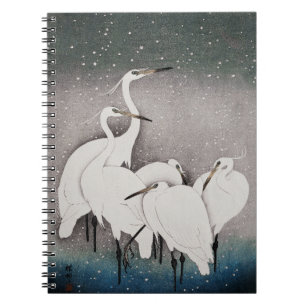 Koson Reigers in de Sneeuw: Vintage Japans Notitieboek