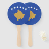 Kosovaanse vlag handwaaier (Voorkant en achterkant)
