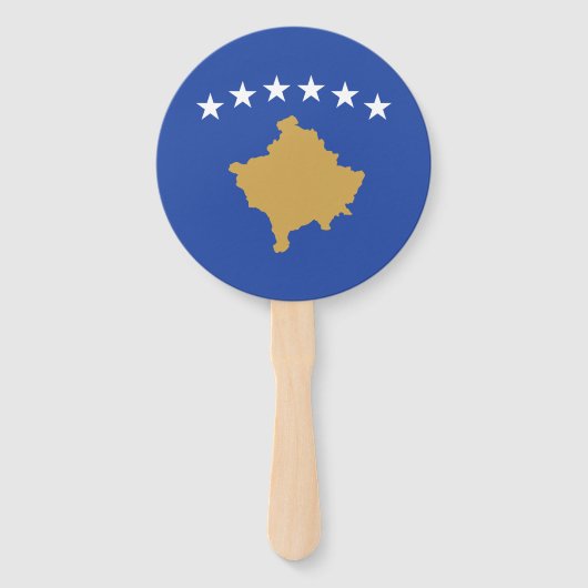 Kosovaanse vlag handwaaier (Voorkant)