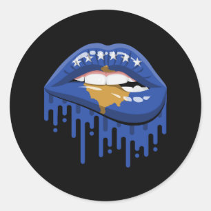 Kosovaarse lippen trots root flag ronde sticker