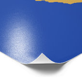 Kosovaarse vlag foto afdruk (Hoek)