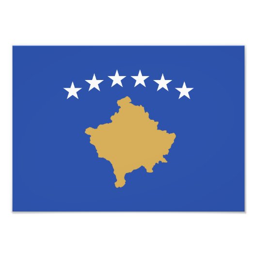 Kosovaarse vlag foto afdruk (Voorkant)