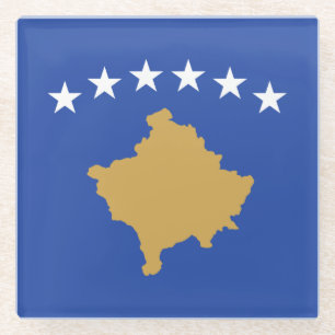 Kosovaarse vlag glazen onderzetter