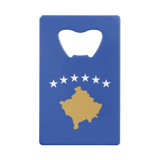 Kosovaarse vlag kredietkaart flessenopener (Achterkant)