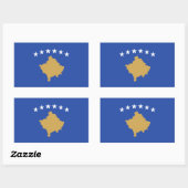 Kosovaarse vlag rechthoekige sticker (Vel)