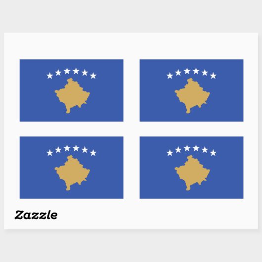 Kosovaarse vlag rechthoekige sticker (Vel)