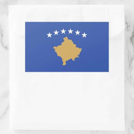 Kosovaarse vlag rechthoekige sticker (Tas)