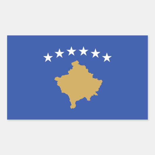 Kosovaarse vlag rechthoekige sticker (Voorkant)
