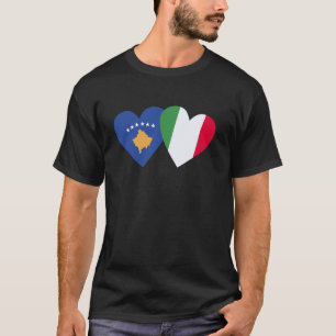 Kosovo Italië Vlag Hart Kosova Italiaanse wortels T-shirt