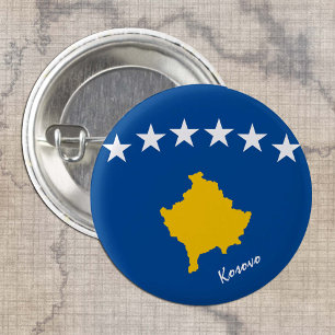Kosovo-knop, patriottische Kosovo-vlaggenmode Ronde Button 3,2 Cm