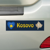 Kosovo Markthart + Kaart Bumpersticker (Op auto)