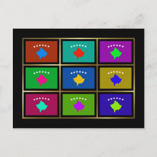 Kosovo Multihue Flags Briefkaart