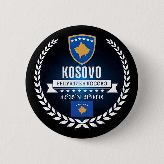 Kosovo Ronde Button 5,7 Cm (Voorkant)