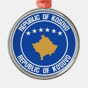 Kosovo Round Emblem Metalen Ornament