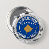 Kosovo Round Emblem Ronde Button 7,6 Cm (Voorkant /achterkant)