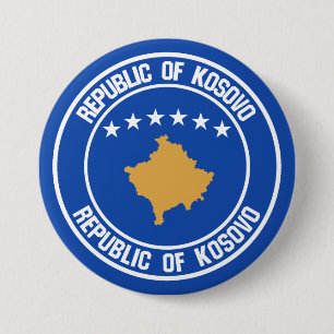 Kosovo Round Emblem Ronde Button 7,6 Cm