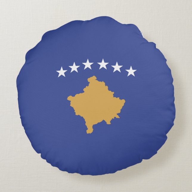 Kosovo vlag rond kussen (Achterkant)