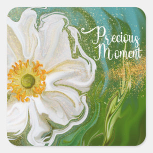 Kostbaar moment - Anemone bloem power Vierkante Sticker