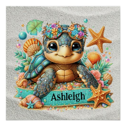 kostbaar Zee schildpad thema Perfect Poster (Voorkant)