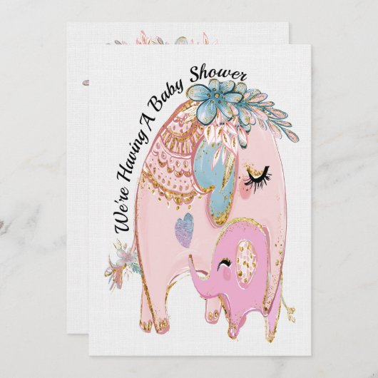 Kostbare babyshower uitnodiging (Voorkant / Achterkant)