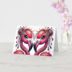 Kostbare Flaunty Flamingo's Kaart