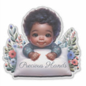 Kostbare Handen Baby Boy Sticker (Voorkant)