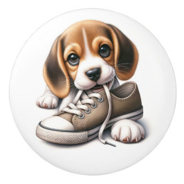 Kostbare Puppy's Keramische Knop