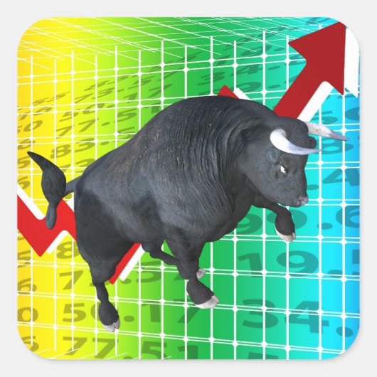Kosten bull Market Run Vierkante Sticker (Voorkant)