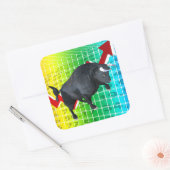Kosten bull Market Run Vierkante Sticker (Envelop)