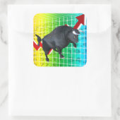 Kosten bull Market Run Vierkante Sticker (Tas)