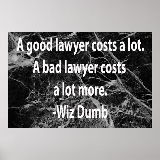 Kosten voor een goede advocaat poster (Voorkant)