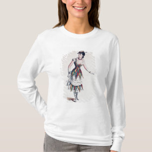 kostumeontwerp voor een vrouw harlequin, c.1880 t-shirt